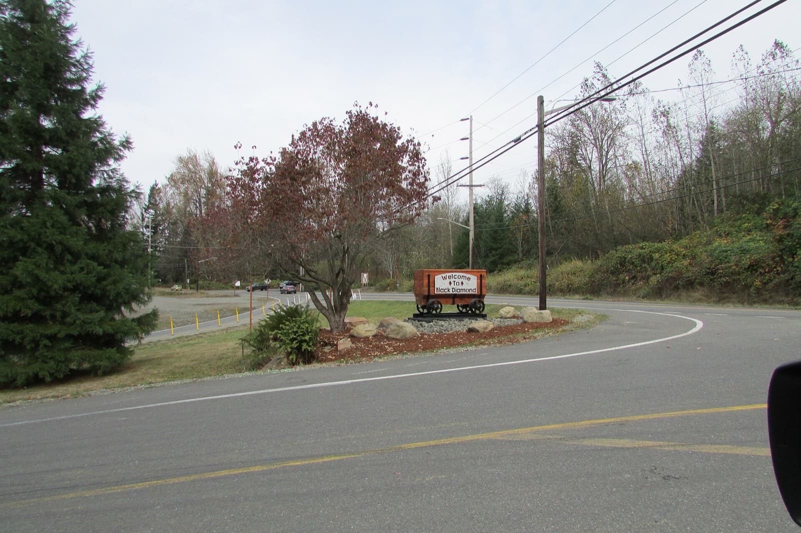 The welcome sign in Black Diamond, Washington